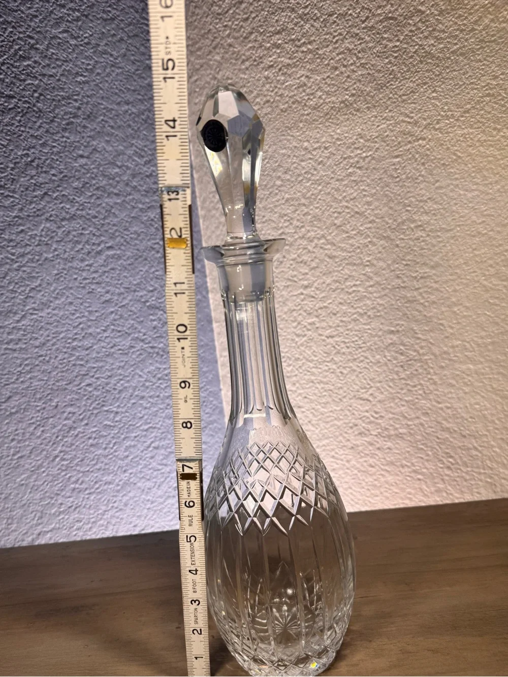 Wedgwood Galway Irish Crystal Decanter 14.5” Original Stopper Signed